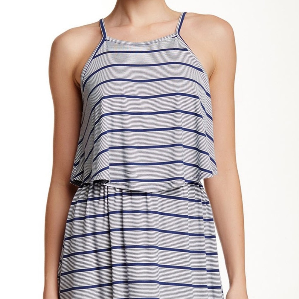 High Neck Popover Knit Dress Pink Rose